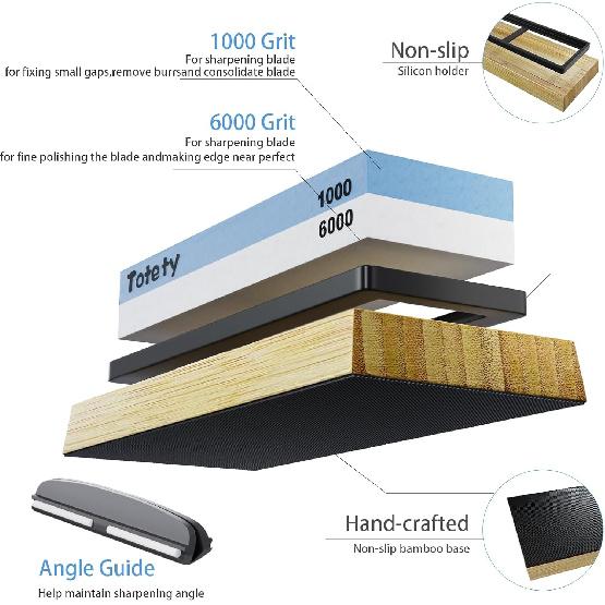 Sharpening Stone - Ideal Whetstone & Tumbler Knife Sharpener - Leather Strop Kit with Sharpening - Gifts for Men who Have Everything