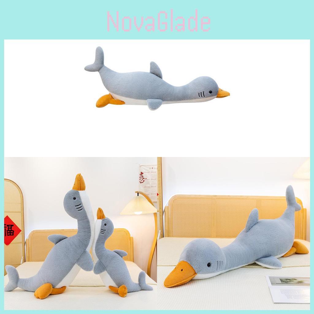 Shark Cartoon Plush Pillow With Pp Cotton Filling For Kids And Teens