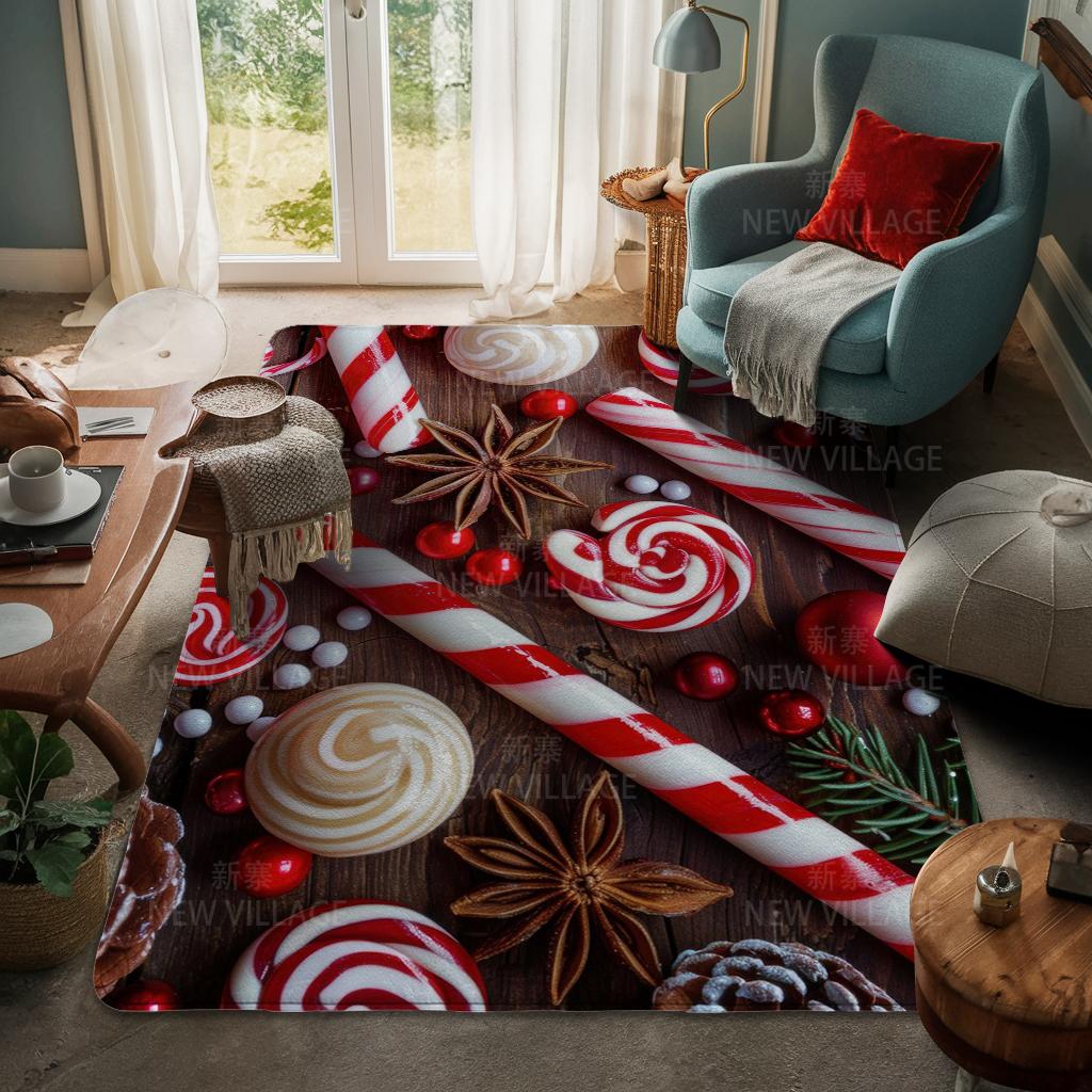 House Entrance Carpet Home Door Mat Living Room Bath Foot Bathroom Non-slip Water Absorption Rugs Bath Merry Christmas Winter