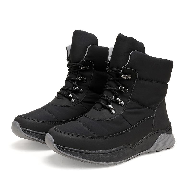 Women's Winter Warm Snow Boots Lace-Up Non-Slip Water Resistant Ankle Booties Outdoor High-Top Shoes for Women Fur Lined Hiking Walking Short Boots