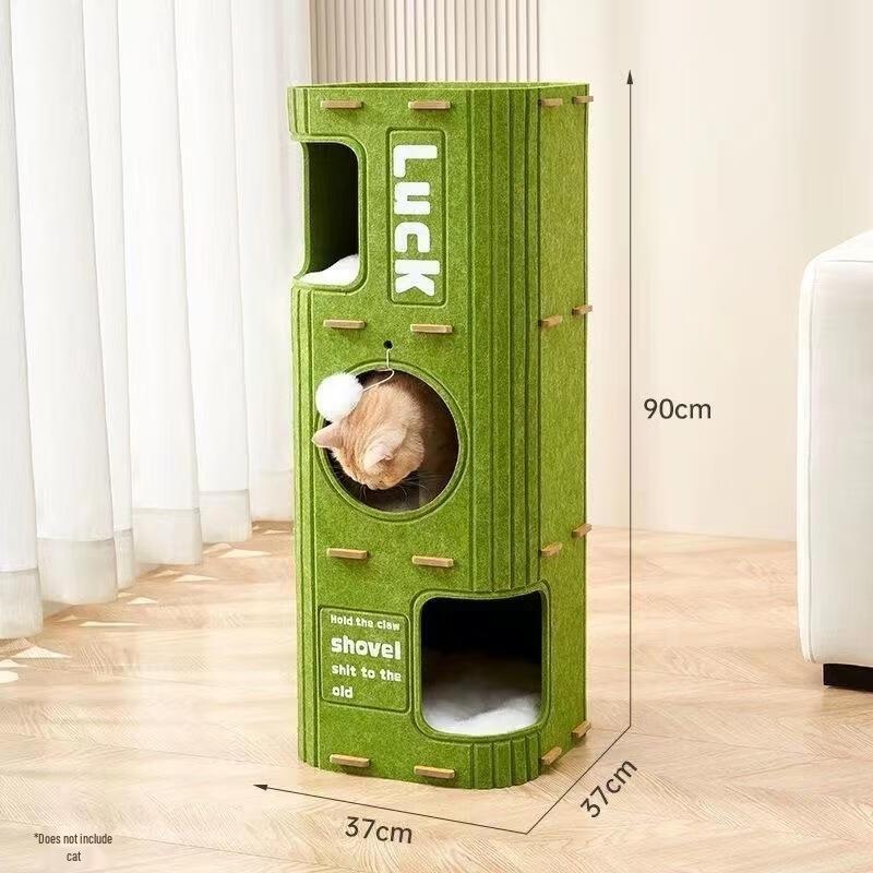 JINGRUIXIANG Multi-Level Cat Tree & Condo with Scratching Board