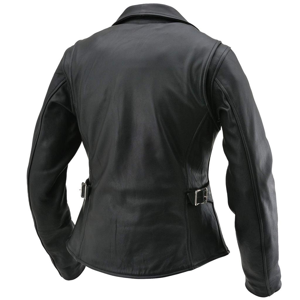 Daytona Motorcycle Leather Genuine Leather Rider WL Size 17818 Jacket, (Water-Repellent), Double-Breasted Jacket, DL-003, Black, (Women's),