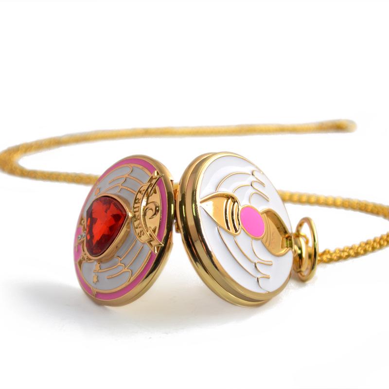 Cartoon Anime Sakura Taschenuhr Damen Quarzuhren Anhänger Zubehör