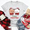 Kawaii SnowUnisex Bubu Dudu Christmas Graphic Tshirt Trendy Funny Cartoon Panda Printing Women Shirt Fashion Holiday Cotton Tees
