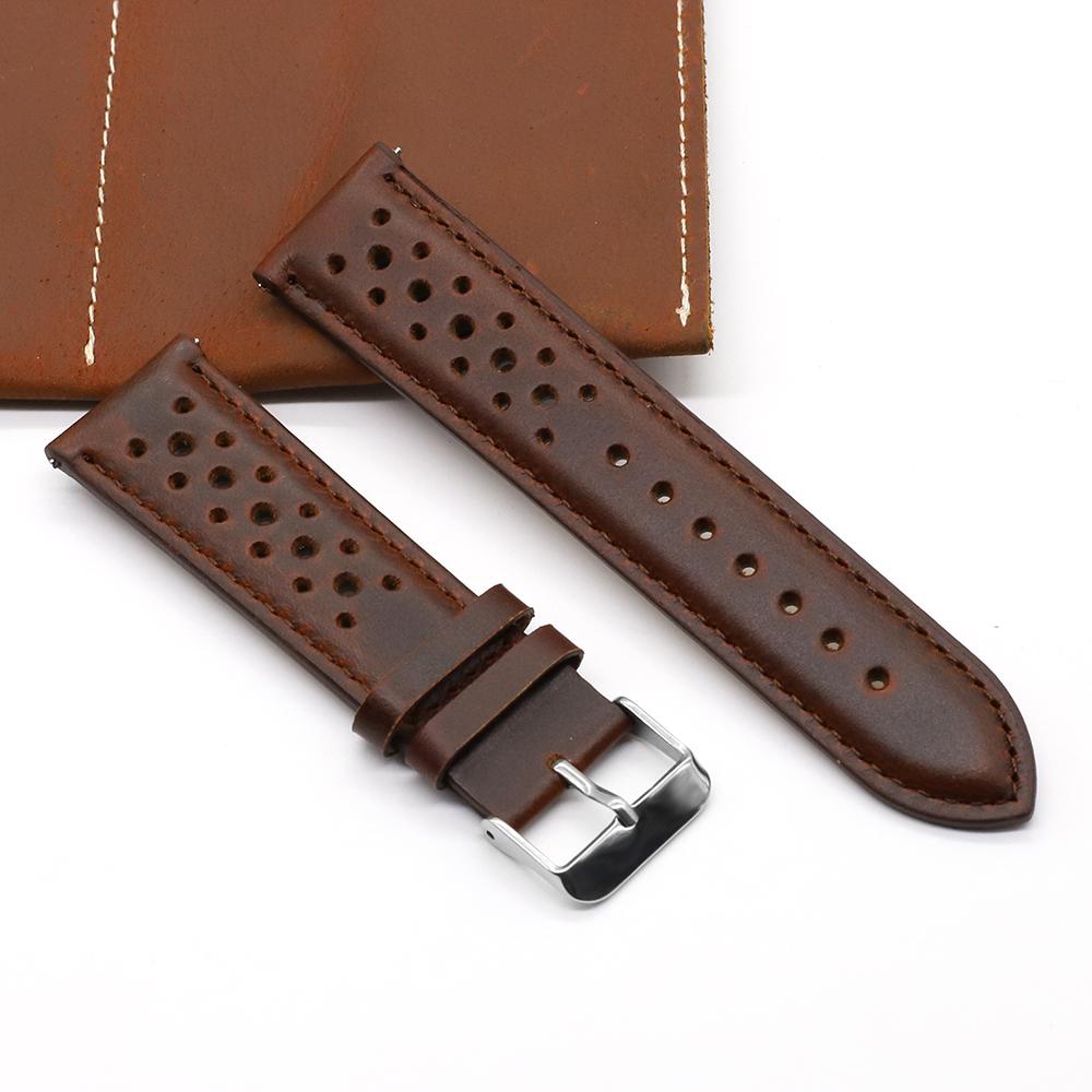 Onthelevel 18 19 20mm Leather Skin Watch Strap 22mm 24mm Soft Black Blue Brown Watchband With Quick Release Bar Wristband #E