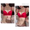 Damen Roter Push-Up-BH Mit Spitzenbesatz Und Schleifen-Detail Bequeme Dessous