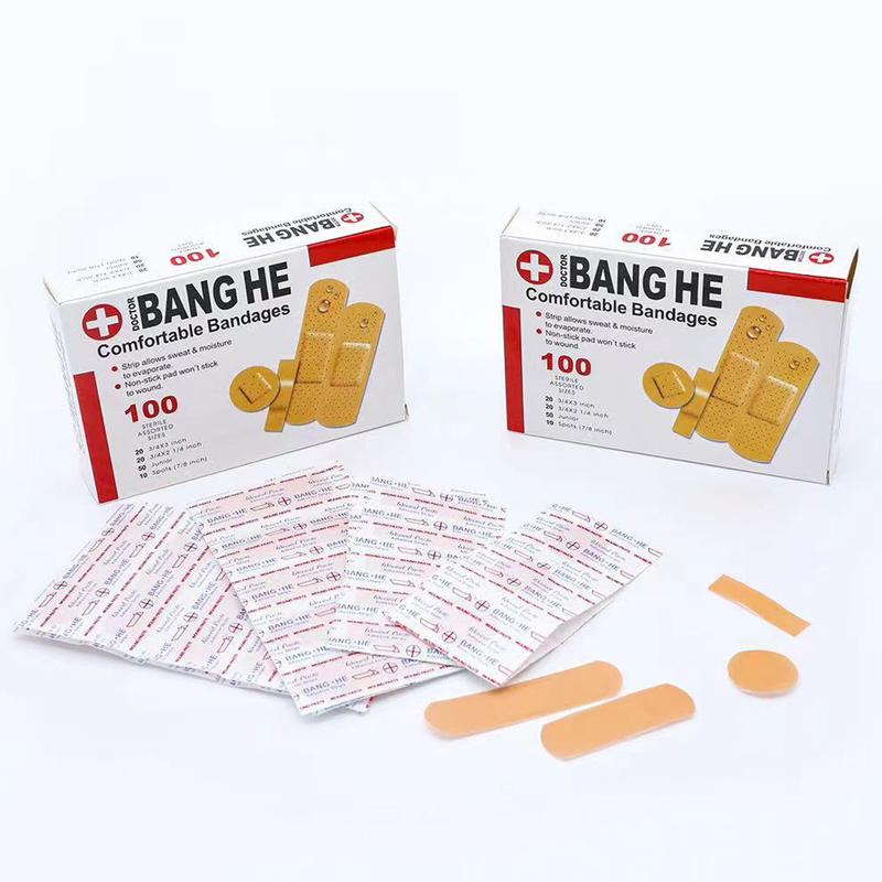 Pflaster 100 Stück Kombinationspflaster PE Wasserdicht, Gute Viskosität, Mikroporös und Atmungsaktiv, Vier Spezifikationen von Formpflastern