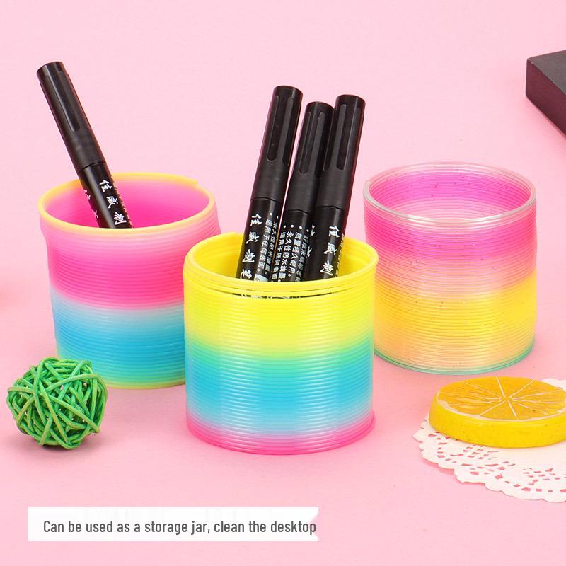 Medium Boxed Rainbow Stacking Rings (6.5*6CM) - Popular Children's Spring Rings Toy