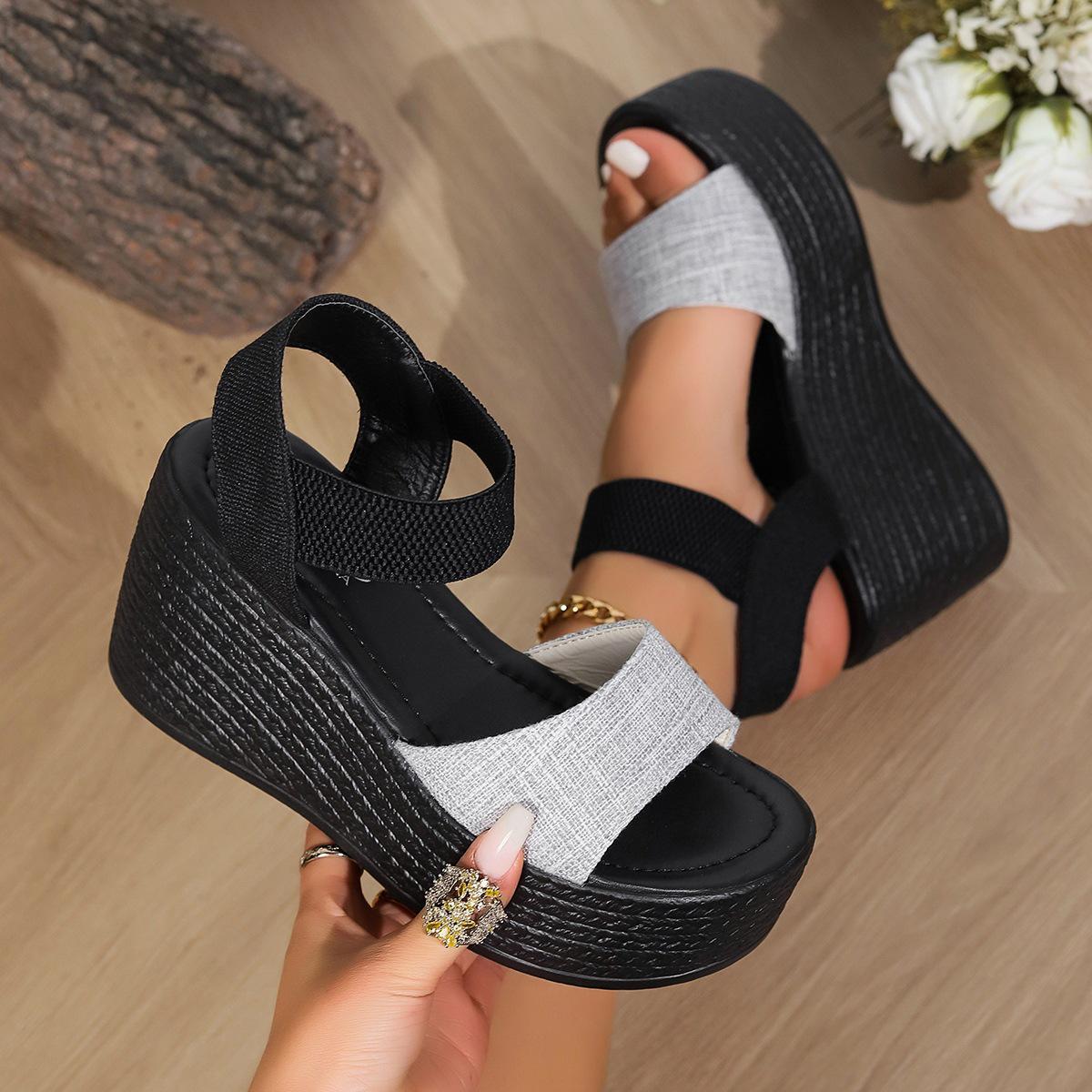 2024 Summer One-Strap High Heel Plus Size Women s Roman Sandals EU 38