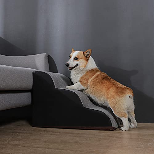 Dog Stairs, Dog Step Stool, Pet Supplies, 2/3 Steps, Dog Steps for Small and Senior Dogs, Injury Prevention, Non-Slip, High-Density Foam, Washable Cov