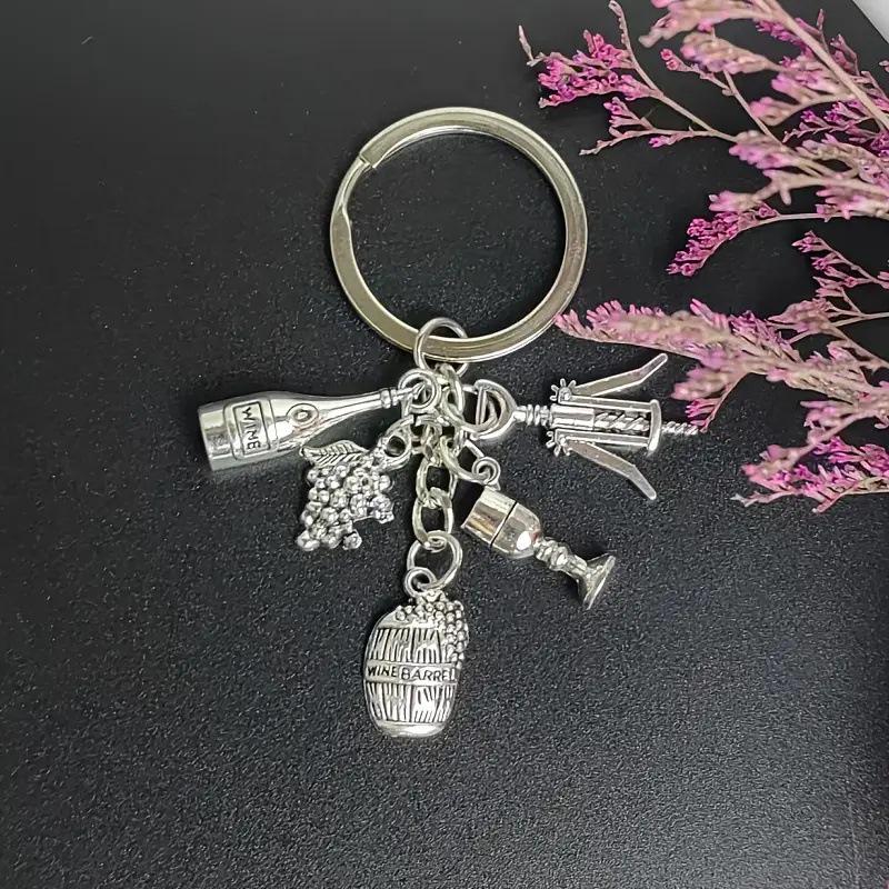 Antique Silver Wine Glass Keyring for Wine Lovers - European & American Style Hot Seller