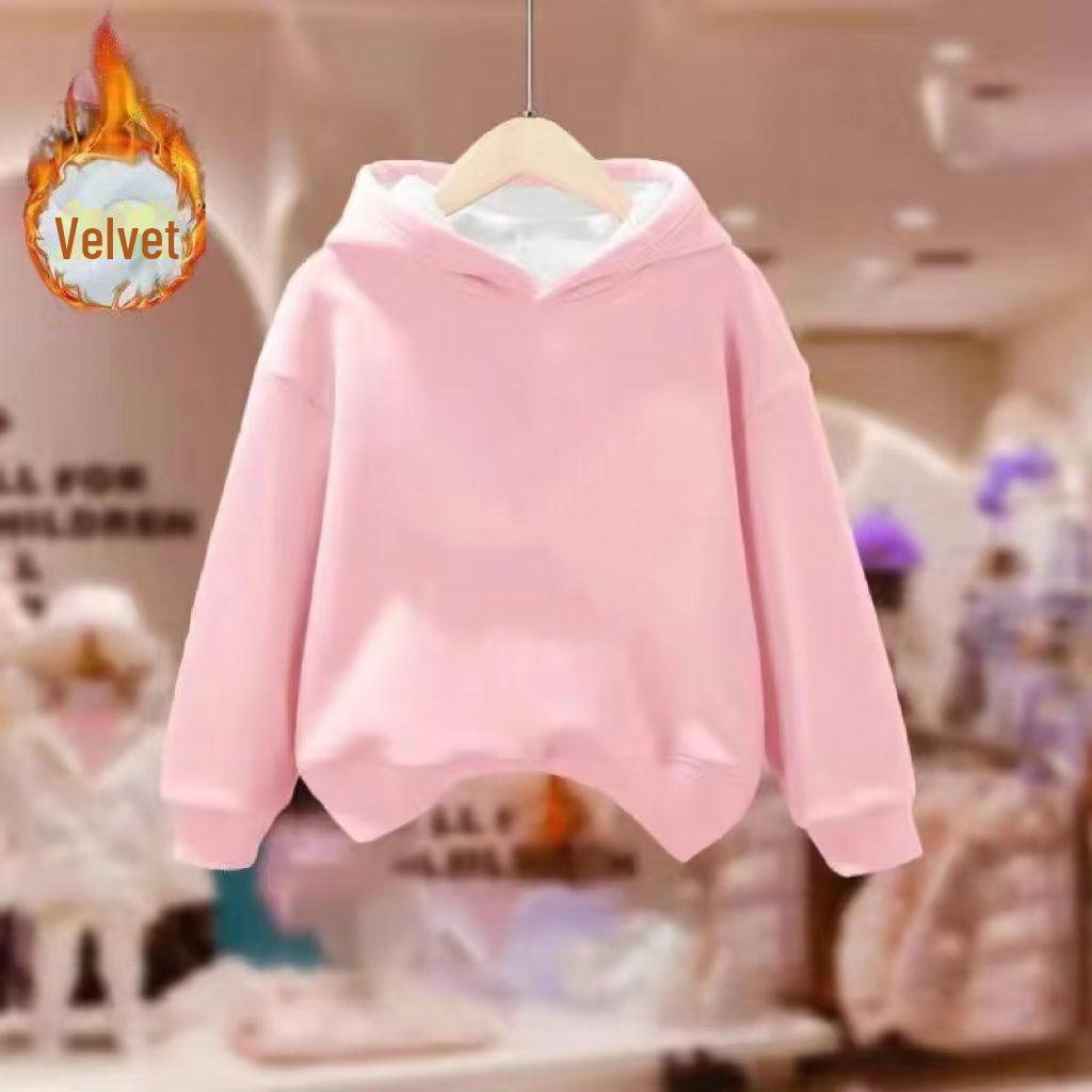 

Детская толстовка с капюшоном на бархатной подкладке для мальчиков и девочек, осень/зима 2023 г.