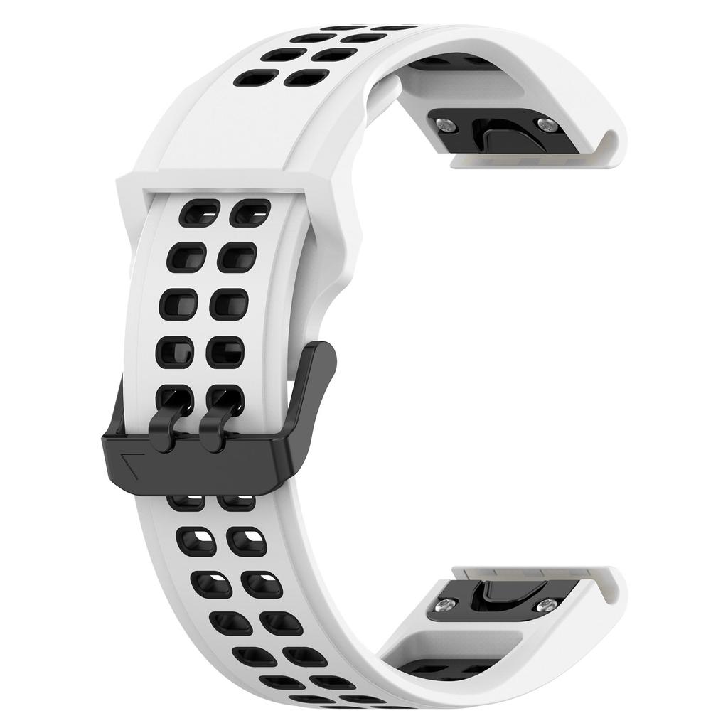 For Garmin Descent G1/COROS VERTIX Watch Band 22mm Dual-Color Watch Strap Silicone Watchband with Dual-Hole Buckle