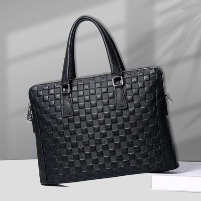 Borsa per Computer in Vera Pelle Grande Capacità Borsa Business di Alta Gamma alla Moda per Pendolari Versatile Valigetta