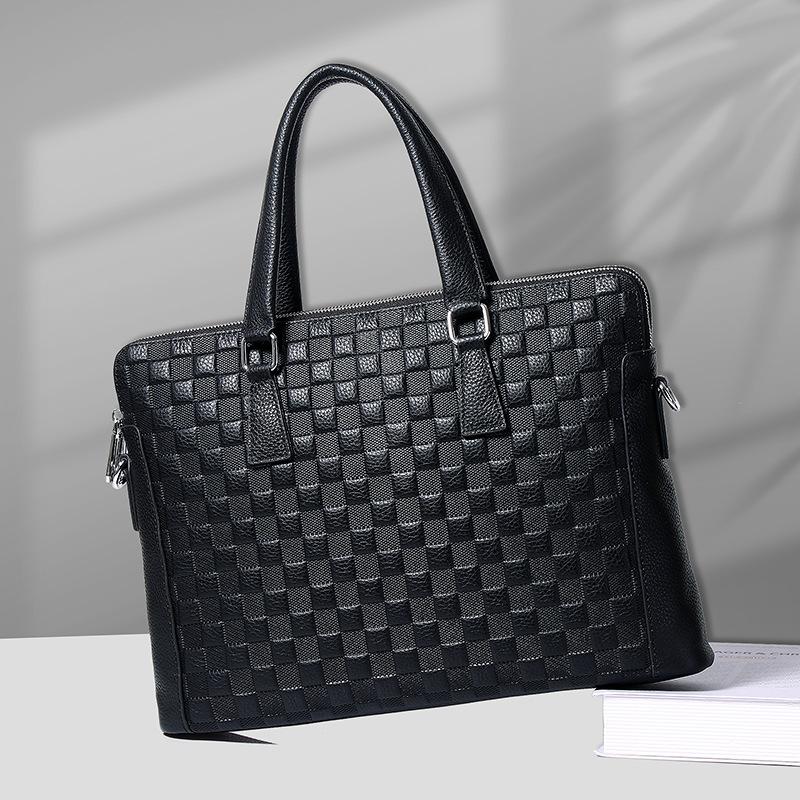 Torba na komputer ze skóry naturalnej Duża pojemność Wysokiej klasy torba biznesowa Modna do dojazdów Wszechstronna teczka