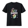 This Slime Queen Is 9 Year Old 9th Birthday T Shirt For Girls Womens Black Vintage Washed Unisex Top For Everyday Wear Soft