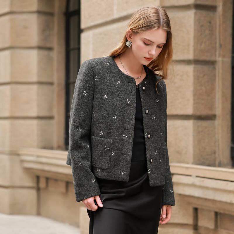 

Sancai 2025 Winter Bow Embroidered Goose Down Jacket S 155/80A