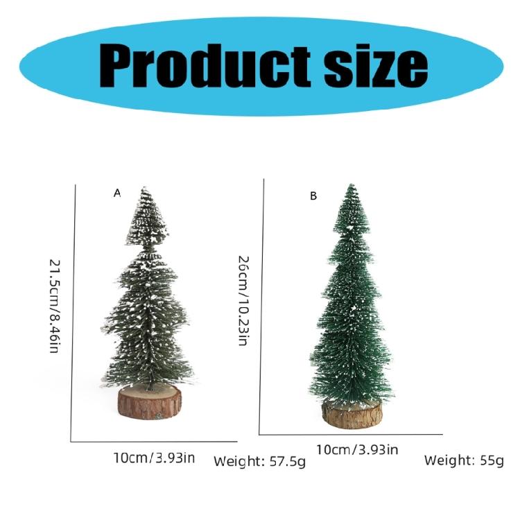 Snow Sprinkled Christmas Tree Collection Festival Tabletop Christmas Tree Set with Snow Detail for Seasonal Decoration