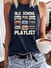 Tanktop mit Band- und Buchstabenaufdruck, Lässiges ärmelloses Tanktop für den Sommer, Damenbekleidung