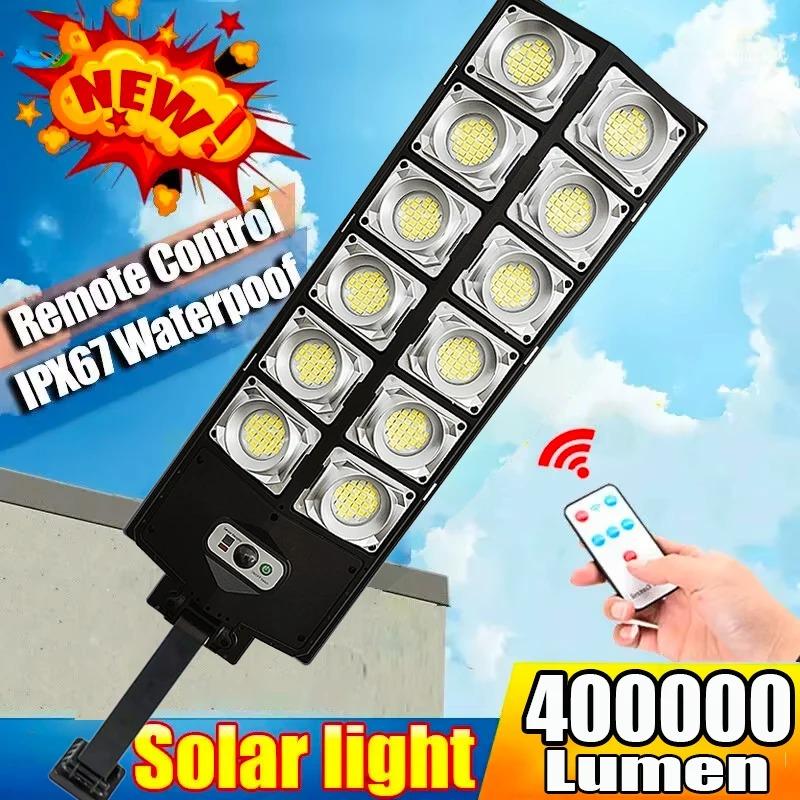 360LED Lumières LED Solaires à Détecteur de Mouvement Extérieur les Plus Lumineuses Lampe Solaire Externe avec Télécommande Projecteur Lampe de Rue Murale 120LED 180LED 240LED 300LED