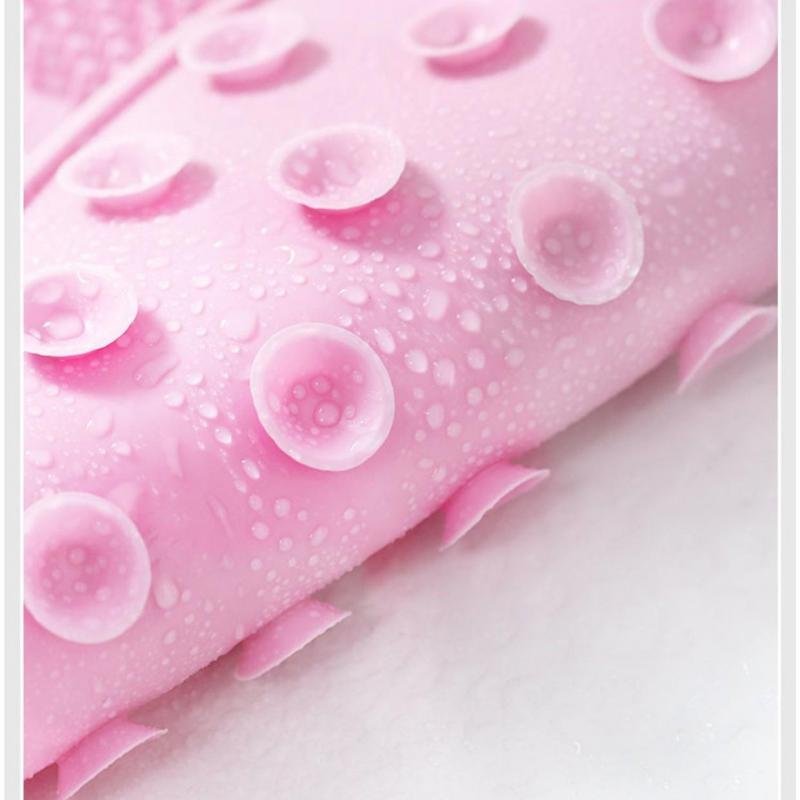 Multifunktionale Rutschfeste Badematte mit Fuß- und Rückenpeeling, Entfernung abgestorbener Haut und Großen Saugnäpfen  rosa