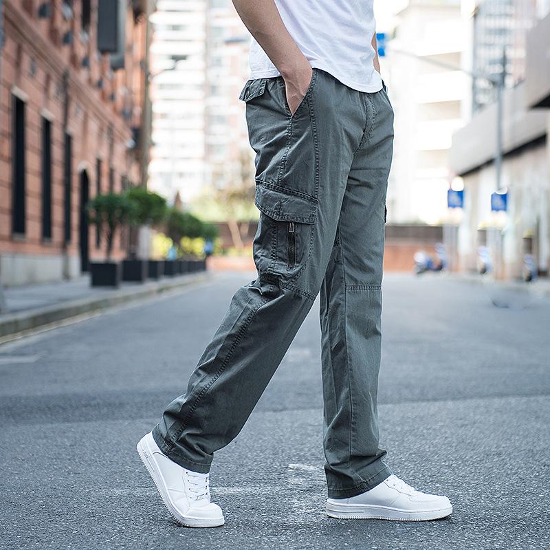 Men's Plus Size Straight Leg Loose Overalls - Wear-Resistant, Casual, Outdoor Sports Pants