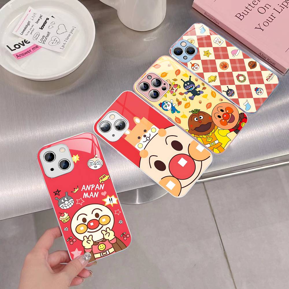1pc Cartoon A-AnpanmanS Anime Tempered Glass For Iphone 14 13 12 11 Pro Mini XS MAX 14Plus X XS XR Cover