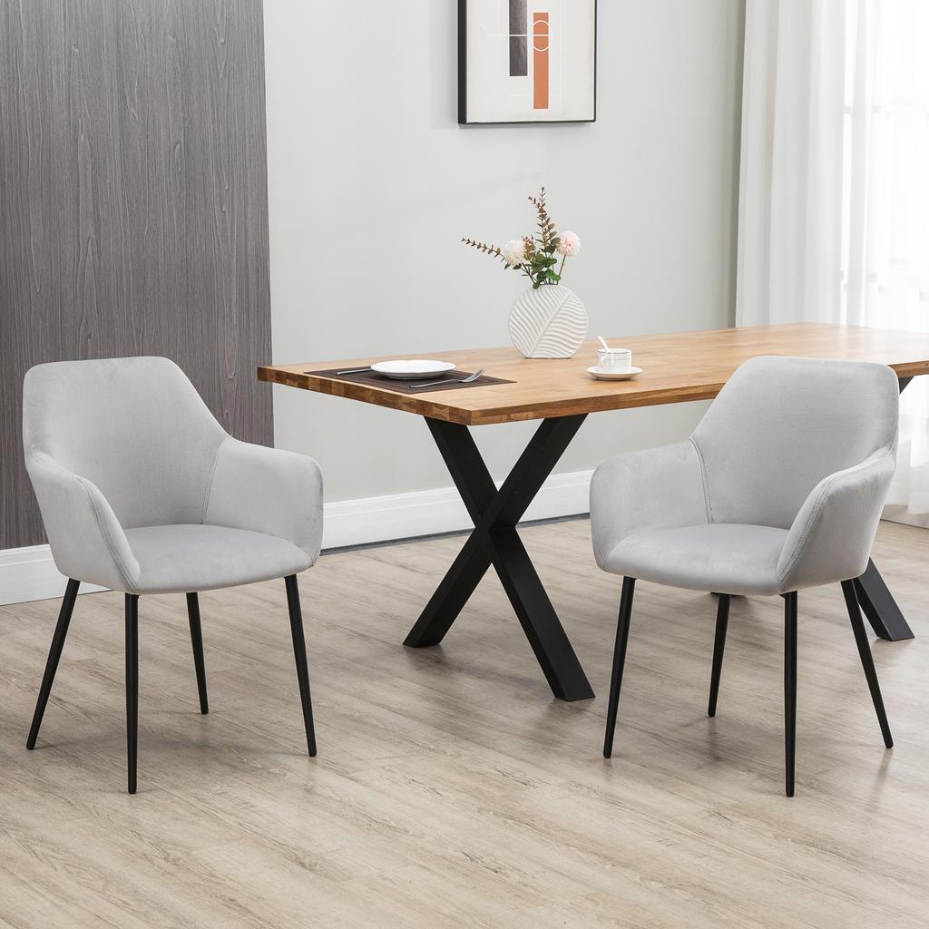 Dining Chair Set, Comfortable, 54x57x80 Cm, Light Grey