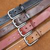 Retro Car Line Men'S Belt Washed Jeans With Genuine Leather Fashion Pin Buckle Men'S First Layer Cowhide Belt