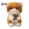 Plush Pendant for Bags Cute Kitten with Glasses And Tie Soft Stuffed Animal Backpack Charm Keychain Backpacks Keys Decorative Hanging Plushie