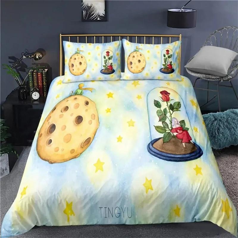 Anime Malý princ Le Petit Prince Povlečení Chlapci Dívčí Povlečení na přikrývku velikosti Queen Povlečení na polštář Dětská dospělá