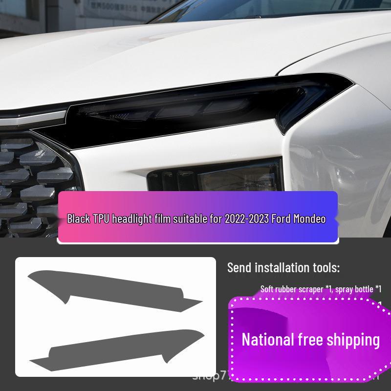 Ford Mondeo/Edge/Explorer Black Headlight & Clear Taillight Film - TPU