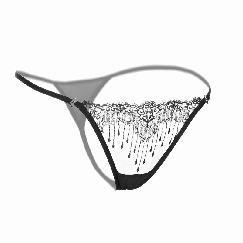 Sexy Floral Tanga Damen Höschen bestickt Mesh Garn Perspektive Frauen Unterwäsche T-Back G-String K74