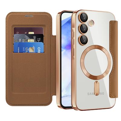 Carcasă pentru Samsung Galaxy A55 5G Compatibilă cu MagSafe Husa de Telefon din Piele Blocare RFID