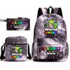 New rhythm box game merchandise primary school bag sprunki cartoon starry sky backpack 3-piece set D