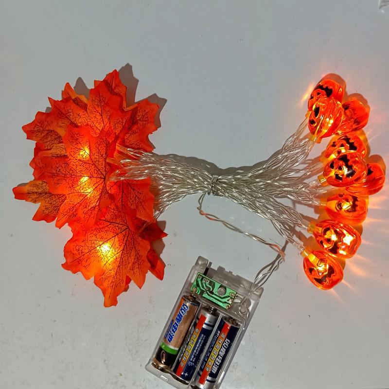 LED Maple Leaf String Lights: Halloween & Thanksgiving Outdoor Decoration