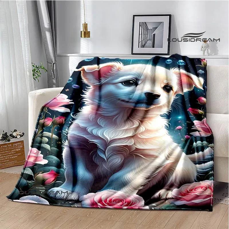 3D Cute dog printed blanket Flannel Warm blankets Soft and comfortable blanket bed linings cubre cama Birthday Gift
