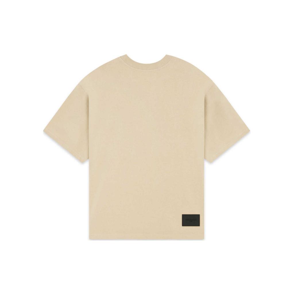WE11DONE FW22 Letter Logo Print Round Neck T-Shirt Unisex Tops Khaki WD-TT3-22-851-U-BG