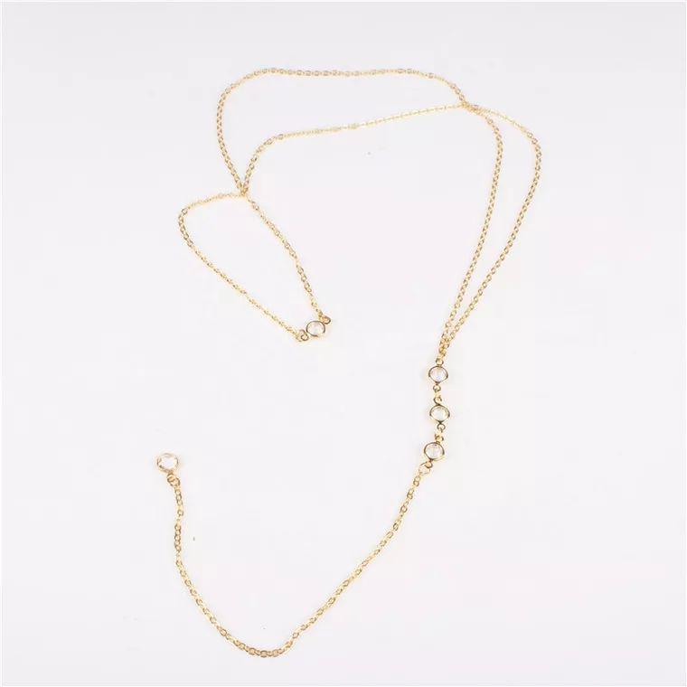 "European American Style Water Drop Tassel Body Chain Necklace for Women"