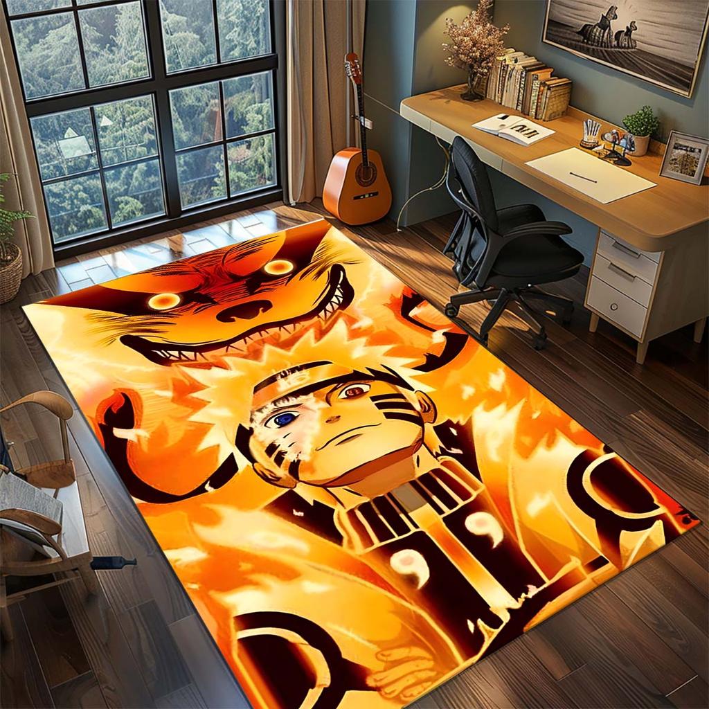 Naruto Anime Rug Carpet Large Area Rug Non Slip Washable Floor Mat Gamer Room Bedroom Home Decor