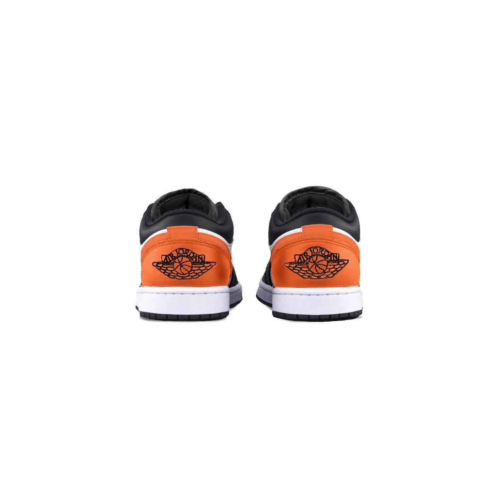 Jordan Air Jordan 1 Orange Hook Mocha Abrasion Resistant Low top Vintage Basketball Shoes Unisex Black Orange 553558-152(Team855-)