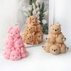 Animal Tower Candle Silicone Molds DIY 3D Frog Bear Dog Cat Rabbit Puppy Bunny Kitten Pile Soap Plaster Mold Pet Decor