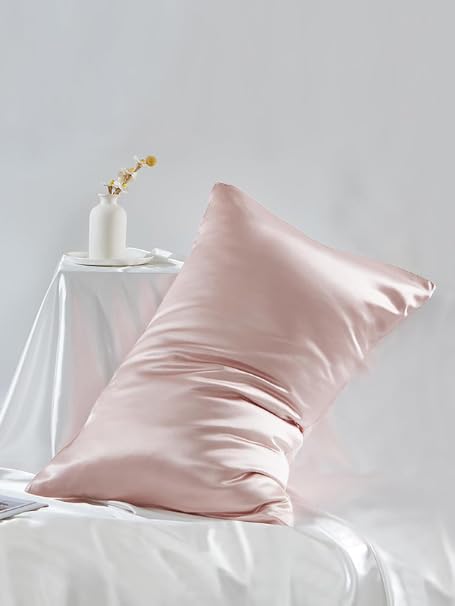 Set of 2 Moriniko Natural Silk Pillowcases with a Silk Reduced Gentle on Sensitive Skin and Dust and High Comfort for All Seasons Double-Sided