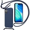 Phone Case - BOOLING - for iPhone 17 - Shockproof Liquid Silicone Navy Blue with Lanyard
