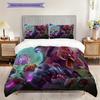 Cyberpunk Warrior Neon Storm Three-piece set (1 * duvet cover + 2 * pillowcase, without core) 2D Flat Bedding set Soft and comfortable
