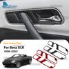 Real Soft Carbon Fiber Trim Sticker For Mercedes Benz SLK R170 1996 1997 1998 1999 2000 2001 2002 2003 Inner Door Handle frame