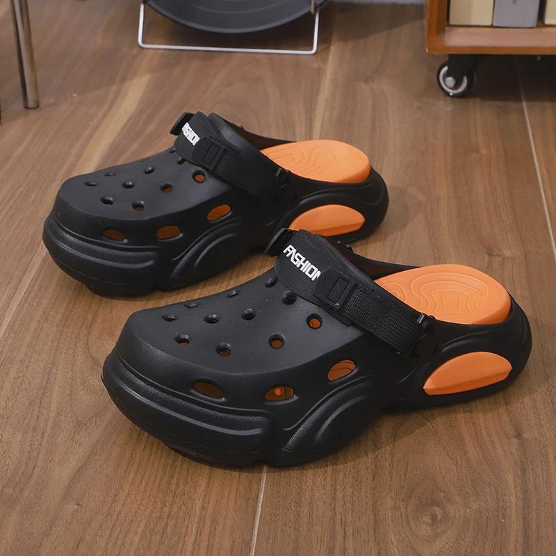 Fashion Fashion Men Slippers Platform Outdoor Summer Clogs Shoes Women Beach Sandals Male Soft EVA Indoor Home Slides Lover Flip Flops