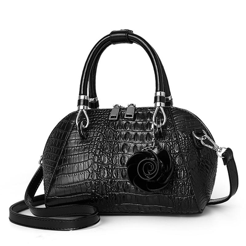 Luxury Alligator Handbags Big Capacity PU Leather Flowers Crossbody Shoulder Bags for Women Messenger Ladies Shoulder Bag