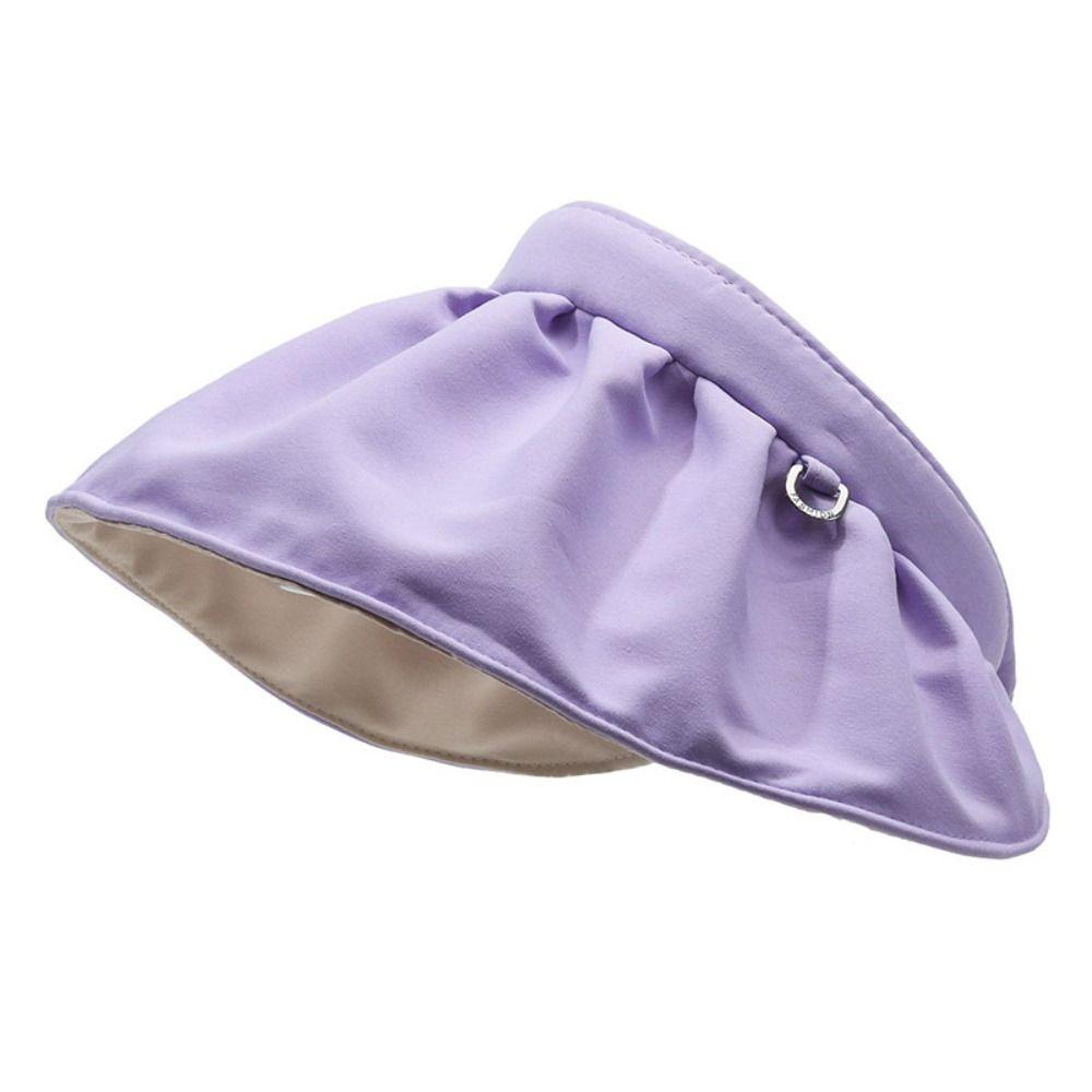 Topless Sun Protection Cap Sweet Foldable Visor Cap Fashion Female Shell Hat  Travel
