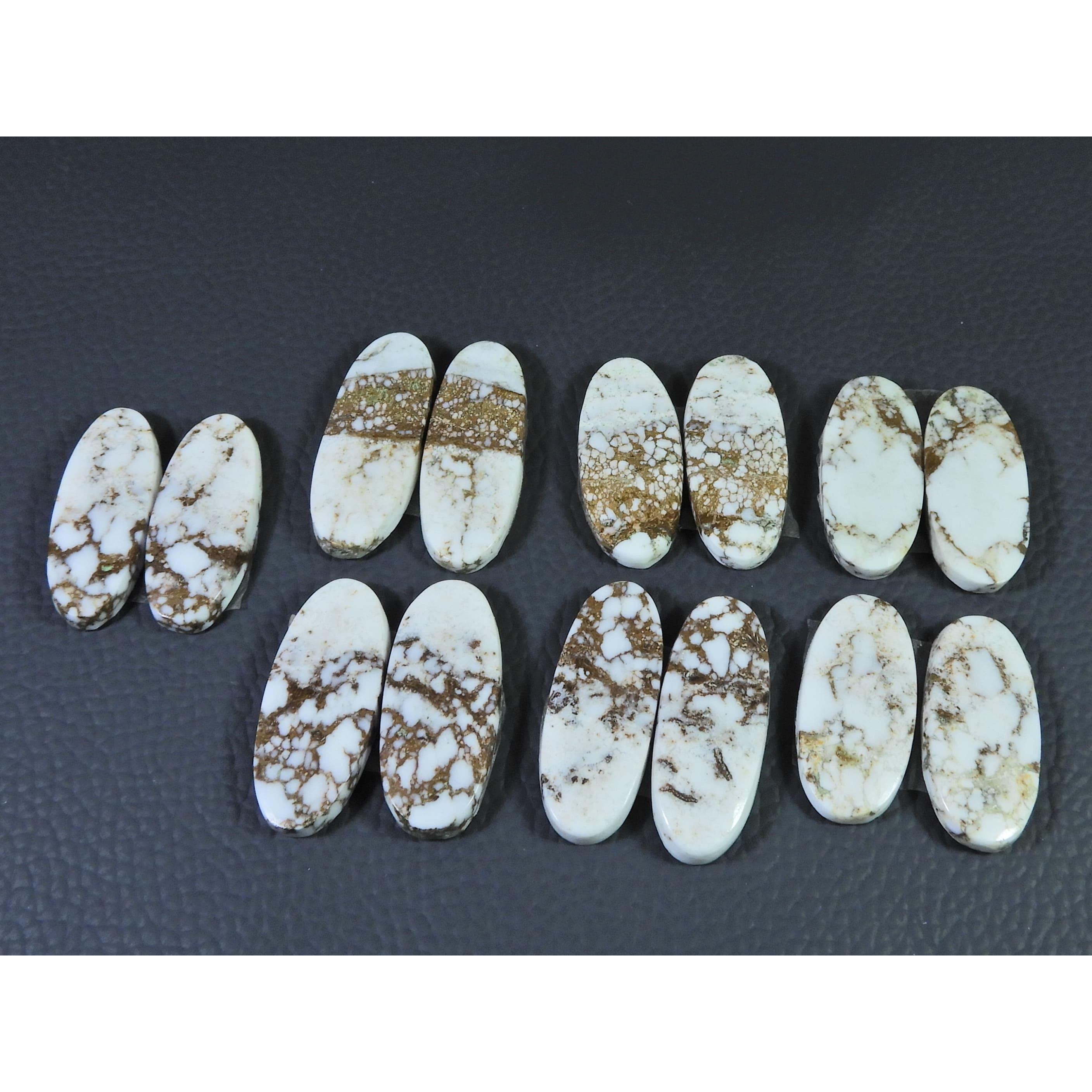 250 карат. Натуральный Яшма Дикая Лошадь Овальный Кабошон Россыпной Драгоценный Камень 7 Пар Партия C-1475